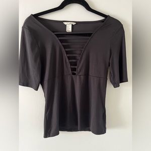 fitted h&m low cut top M